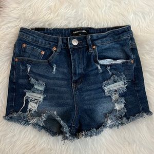 Distressed High Waist Shorts